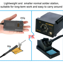 Load image into Gallery viewer, 50W Welding Soldering Iron with Thermostatic Digital-Controlled ESD soldering station,50 W Temperature Adjustable 180-450℃/356-842℉ with 1 Portable Stand, 1 Tweezers, 1 Wire Stripper &amp; 1 Sponge
