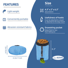 Load image into Gallery viewer, Ownpets Small-Size Pet Training Treat Pouch with Drawstring Closure - Dog Treat Bag for Leash, Carabiner Hook, Poop Bag Holder &amp; Reflective Strip, 825ml Capacity (Blue)
