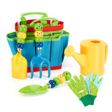 Load image into Gallery viewer, FITNATE Green Kids Garden Tools Set,6 PCS Garden Tools Including Watering Can, Shovel, Rake, Fork, Children Gardening Gloves and Garden Tote Bag, All in One Set
