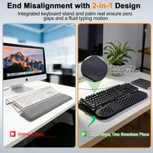 Load image into Gallery viewer, LIMOUS Keyboard Wrist Rest with Keyboard Stand for Desk, Ergonomic Wave Wrist Pad for Computer Keyboard, 2-Angle Adjustable Keyboard Riser with Storage Box, Memory Foam Palm Rest for Office &amp; Gaming, 17.3"
