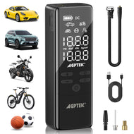 AGPtEK Tire Inflator Portable Air Compressor, 150PSI & 5000mAh Cordless Car Tire Inflator, 5 Modes Rechargeable Bike Pump with LED, Auto-Off Portable Air Pump for Cars, Bikes & Motorcycle Tires, Balls