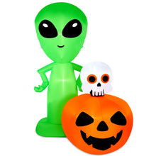 Load image into Gallery viewer, CAMULAND 6.8FT Halloween Inflatable Alien with Pumpkin Decorations Halloween Inflatable Blow Up Decor with Built-in LED Lights Outdoor Inflatable Decoration for Garden, Lawn, Yard
