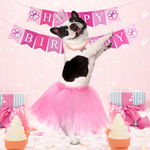 Load image into Gallery viewer, Ownpets Cute Dog Birthday Outfit Set, Princess Puppy Tutu Skirt with Pink Crown, Pearl Necklace, Double Sided Saliva Towel &amp; Birthday Banner for Puppy, Dog, Cat Girl Birthday Parties
