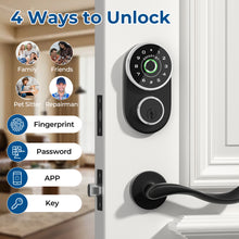 Load image into Gallery viewer, FITNATE Smart Fingerprint Door Knob with Keypad, App Control, 4-in-1 Keyless Entry, Biometric Lock for Bedroom, Office, Rental Use
