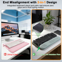 Load image into Gallery viewer, LIMOUS Grey Keyboard Wrist Rest with Keyboard Stand for Desk, Ergonomic Wave Wrist Pad for Computer Keyboard, 2-Angle Adjustable Keyboard Riser with Storage Box, Memory Foam Palm Rest for Office &amp; Gaming, 17.3"
