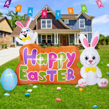 Load image into Gallery viewer, Camuland 7.74FT Easter Inflatable Bunny Outdoor Decorations with Built in LED Lights Blow up Bunny Easter Egg for Yard Lawn Garden Home Decor
