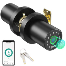 Load image into Gallery viewer, FITNATE 4-in-1 Smart Fingerprint Door Lock - Fingerprint Unlock, Password Unlock, App Control, Emergency Backup Key, Suitable for Office, Home, and Hotel
