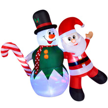 Load image into Gallery viewer, Christmas Inflatables, CAMULAND 6FT Inflatable Christmas Decorations Inflatable Snowman and Santa Claus with Built-in LED Lights, Outdoor Christmas Decorations Blow-up Decor for Yard, Garden and Party
