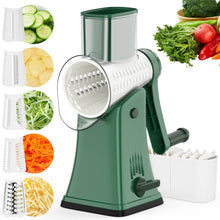 Load image into Gallery viewer, Multifunctional Cheese Grater 5-in-1 Stainless Steel Blade Set for Slicing, Shredding, and Grinding with an Enlarged Feeding Port
