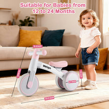 Load image into Gallery viewer, WELSPO Baby Balance Bike for 1 Year Old Boy and Girl First Birthday Gifts Pedal-less 3 Wheels Mini Bike, Young Toddlers Infant Walker for 12-36 Months (Pink)
