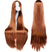 Load image into Gallery viewer, AGPtEK 40&quot; Straight Long Wig Synthetic Wig Part in the Middle Anime Costume for Party, Cosplay, Daily-Use and Festivals, Light Blonde
