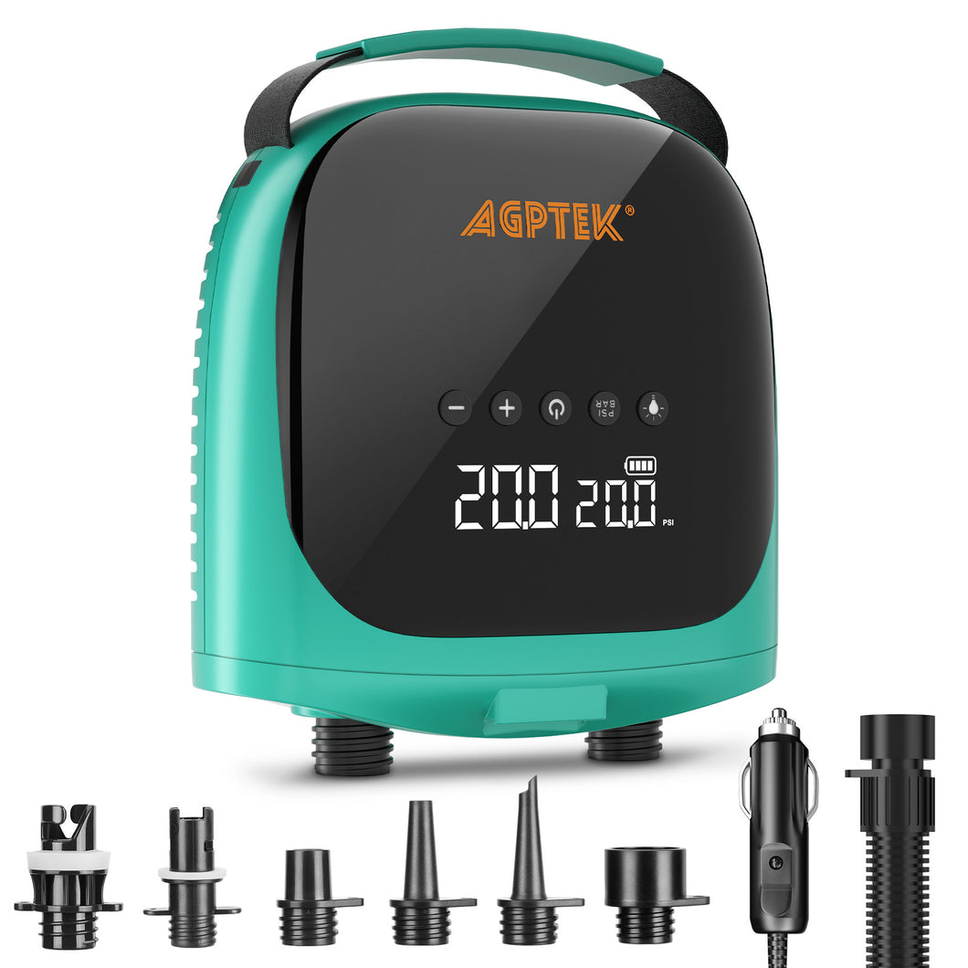 AGPTEK Paddle Board Pump Electric Sup Pump 20PSI Portable SUP Air Pump, Auto-Off 12V DC Car Connector Electric Pump for Inflator & Deflator Inflatable Stand up Paddle Boards, Boats, Inflators