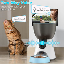Load image into Gallery viewer, OWNPETS 4L Automatic Cat Feeder with Camera, 2.4G &amp; 5G WiFi, 1304P HD Video with Night Vision, Voice Dialogue Function
