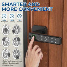 Load image into Gallery viewer, FITNATE Smart Fingerprint Door Lock – Keyless Entry Lever with APP, IC Card, Code, Key &amp; Biometric Unlock for Bedroom, Home, Hotel, Office, Apartment
