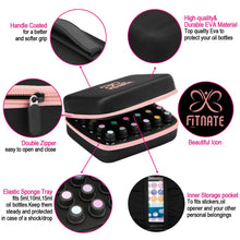 Load image into Gallery viewer, FITNATE Essential Oils Storage Case with Bottle Opener &amp; Young Living Labels 30 Bottle Capacity Pink
