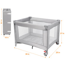 Load image into Gallery viewer, Baby Play Portable Playard Play Pen with Mattress Safety Baby Playard with Door Activity Center for Toddler Boys Girls Fun Time Indoor and Outdoor 39inch x 39inch
