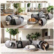 Load image into Gallery viewer, Ownpets 2 in 1 Collapsible Cat Tunnel for Indoor Cats with Cushion Bed
