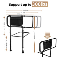 Load image into Gallery viewer, Adjustable Bed Rails for Elderly Adults – Bed Assist Rail with Non-Slip Handle, Storage Pocket, and Non-Slip Base, Fits King, Queen, Full, and Twin Beds, Supports up to 300lbs, Easy Tool-Free Assembly

