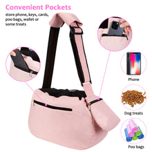 Load image into Gallery viewer, Ownpets Pink Pet Dog Sling Carrier Bag Adjustable Padded Strap Dog Hand Free Safe Mesh Pet Carrier for Size S/M Dog
