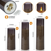 Load image into Gallery viewer, IMAGE Flickering Flameless Candles Battery Operated, Acrylic Shell Pillar 3D Wick LED Candles with 11-Key Remote Control Timer for Wedding Christmas Home Decor Set of 5
