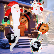 Load image into Gallery viewer, CAMULAND 8 FT Hanging Christmas Inflatable Outdoor Decorations Hanging Santa Built-in Bright LEDs, Climbing Santa Claus with Gift Bag Santa Blow Up Christmas  for Windows Eaves Roofs Decor
