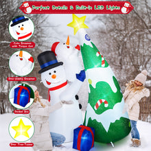 Load image into Gallery viewer, CAMULAND Inflatable Christmas Tree, 7FT Snowman Picking Stars with Built-in LED Lights, Blow Up Inflatable Christmas Decorations for Party Outdoor, Yard, Garden, Lawn, Winter Décor
