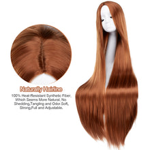 Load image into Gallery viewer, AGPtEK 40&quot; Straight Long Wig Synthetic Wig Part in the Middle Anime Costume for Party, Cosplay, Daily-Use and Festivals, Light Blonde
