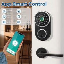 Load image into Gallery viewer, FITNATE Smart Fingerprint Door Knob with Keypad, App Control, 4-in-1 Keyless Entry, Biometric Lock for Bedroom, Office, Rental Use
