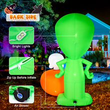 Load image into Gallery viewer, CAMULAND 6.8FT Halloween Inflatable Alien with Pumpkin Decorations Halloween Inflatable Blow Up Decor with Built-in LED Lights Outdoor Inflatable Decoration for Garden, Lawn, Yard
