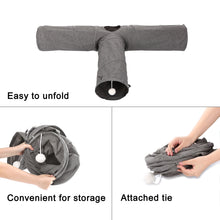 Load image into Gallery viewer, Cat Cube 3-Way Tunnels Extensible &amp; Collapsible Cat Tube Tunnel, Cat Tunnels and Tubes for Indoors Cat, Puppy, Rabbit, Kitten and Mongoose

