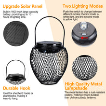 Load image into Gallery viewer, IMAGE 2 Pcs Solar Lanterns Outdoor Lights with White and Warm Yellow Light, Hanging Solar Lights Outdoor Waterproof Yard Pathway Porch Trees Decor
