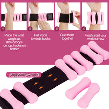 Load image into Gallery viewer, WELSPO Adjustable Wrist and Ankle Weights 2lb Set (1 lb Each) , Durable and Comfortable Wrist Ankle Weights, Silicone Wrist Weights for Exercise, Yoga, Pilates &amp; More, Ankle Weights for Woman and Men
