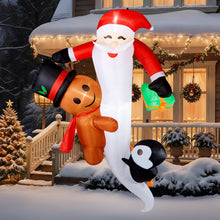 Load image into Gallery viewer, CAMULAND 8 FT Hanging Christmas Inflatable Outdoor Decorations Hanging Santa Built-in Bright LEDs, Climbing Santa Claus with Gift Bag Santa Blow Up Christmas  for Windows Eaves Roofs Decor
