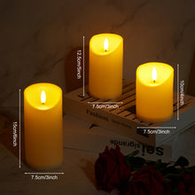 Load image into Gallery viewer, Rechargeable Pillar Candles, Type-C Charging Port Flickering Flameless Candles Set of 3, Realistic Black Wick LED Wax-like Material Candles with Remote and Timer, Battery Operated Candles for Home, Wedding, Birthday Decoration
