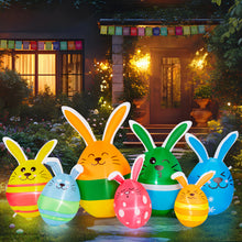 Load image into Gallery viewer, CAMULAND Easter Inflatables Outdoor Decorations 6.8FT Blow Up Easter Eggs Decor with Built-in LED Lights, Inflatable Outdoor Decorations for Lawn, Yard, Garden &amp; Home

