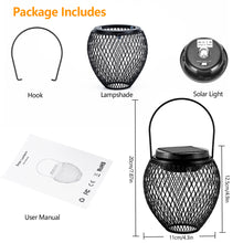 Load image into Gallery viewer, IMAGE 2 Pcs Solar Lanterns Outdoor Lights with White and Warm Yellow Light, Hanging Solar Lights Outdoor Waterproof Yard Pathway Porch Trees Decor
