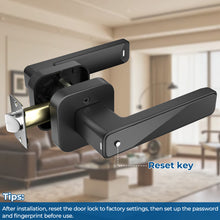 Load image into Gallery viewer, FITNATE Smart Fingerprint Door Lock – Keyless Entry Lever with APP, IC Card, Code, Key &amp; Biometric Unlock for Bedroom, Home, Hotel, Office, Apartment
