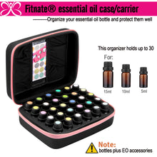 Load image into Gallery viewer, FITNATE Essential Oils Storage Case with Bottle Opener &amp; Young Living Labels 30 Bottle Capacity Pink
