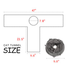 Load image into Gallery viewer, Cat Cube 3-Way Tunnels Extensible &amp; Collapsible Cat Tube Tunnel, Cat Tunnels and Tubes for Indoors Cat, Puppy, Rabbit, Kitten and Mongoose
