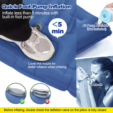 Load image into Gallery viewer, CAMULAND Double Camping Sleeping Pad, 4.7" Ultra-Thick Self Inflating 2 Person Inflatable Mat with Built-in Pillow Foot Pump, Waterproof for Backpacking, Hiking, Tent, RV Travel, Navy Blue
