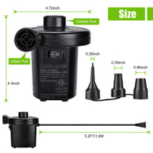 Load image into Gallery viewer, CAMULAND 130W Electric Air Pump for Inflatable with 3 Nozzles for Air Mattress, Inflatable Couch, Pool Floats, Blow up Pool Raft Bed Boat
