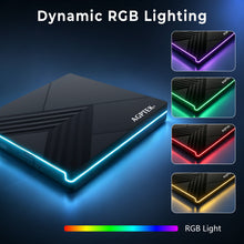Load image into Gallery viewer, External CD DVD Drive with RGB Light, USB 3.0 Type-C Portable CD DVD Burner Reader Writer, External Optical Disc Drive for Laptop Desktop PC MacBook Windows Mac OS, USB-A &amp; USB-C Cable Included
