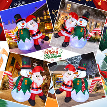 Load image into Gallery viewer, Christmas Inflatables, CAMULAND 6FT Inflatable Christmas Decorations Inflatable Snowman and Santa Claus with Built-in LED Lights, Outdoor Christmas Decorations Blow-up Decor for Yard, Garden and Party
