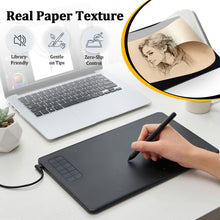 Load image into Gallery viewer, IMAGE Drawing Tablet 9.45 x 6.1 Inch Large Active Area, 8192 Levels Pressure Battery-Free Pen, 12 Customizable Shortcut Keys, Graphics Tablet for Digital Drawing &amp; Design, Compatible with Windows Mac Android

