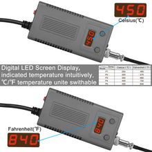 Load image into Gallery viewer, 50W Welding Soldering Iron with Thermostatic Digital-Controlled ESD soldering station,50 W Temperature Adjustable 180-450℃/356-842℉ with 1 Portable Stand, 1 Tweezers, 1 Wire Stripper &amp; 1 Sponge
