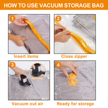 Load image into Gallery viewer, AGPtEK 10Pcs Large Vacuum Bags Set, Durable &amp; Reusable Storage Bags, Perfect Space-Saving Solution for Clothes, Blankets, Comforters, and More.（No Pump Included）, Size L

