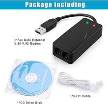 Load image into Gallery viewer, AGPtek External USB 2.0 3 in 1 Data Voice Dial Up Modem 56K V.92 V.90 CX93010 WIN7 Receive Send Fax on Computer with RJ11 Cable
