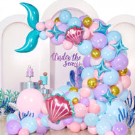 AGPTEK 109PCS Mermaid Balloon Garland Kit for Mermaid Birthday Party, Ocean-Themed Party Decorations