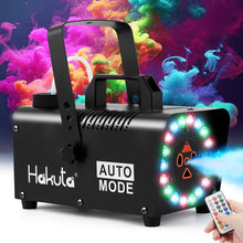 Load image into Gallery viewer, Hakuta Fog Machine, 2300 CFM Spray Automatic Smoke Machine with Racing, Jumping, Fading, Flashing LED Modes 18 Colorful LED Lights,for Halloween, Christmas, Wedding and Parties
