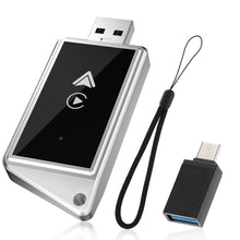 Load image into Gallery viewer, WELSPO Wireless CarPlay Adapter &amp; Android Auto Wireless Adapter, 2-in-1 CarPlay Wireless Adapter for iPhone and Android Phones, Plug &amp; Play Wireless CarPlay Adapter with Lanyard, Compatible with 2018+ Cars with Wired CarPlay/Android Auto
